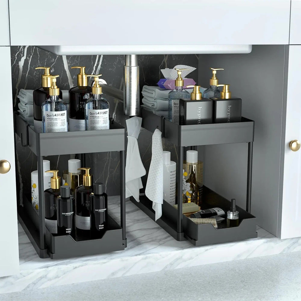 (2-Pack) 2-Tier Under Sink Organizer